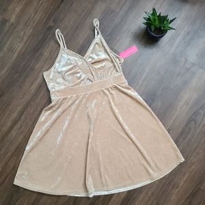 NWT Xhilaration Nude Velvet mini dress